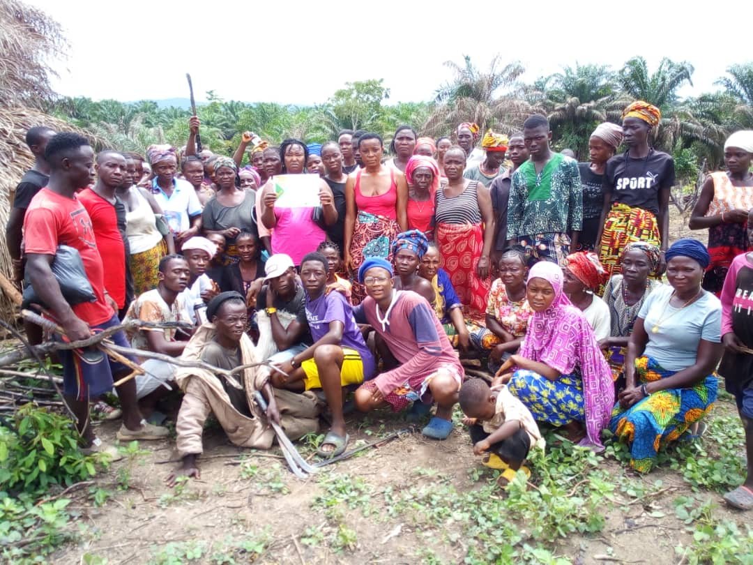 Mrs. Victoria Bockarie
ILO GET-Ahead Trainers and Eastern Regional Coordinator of The EMF with EMF Vegetables and Cassava Farmers on their farm site in Kenema District.