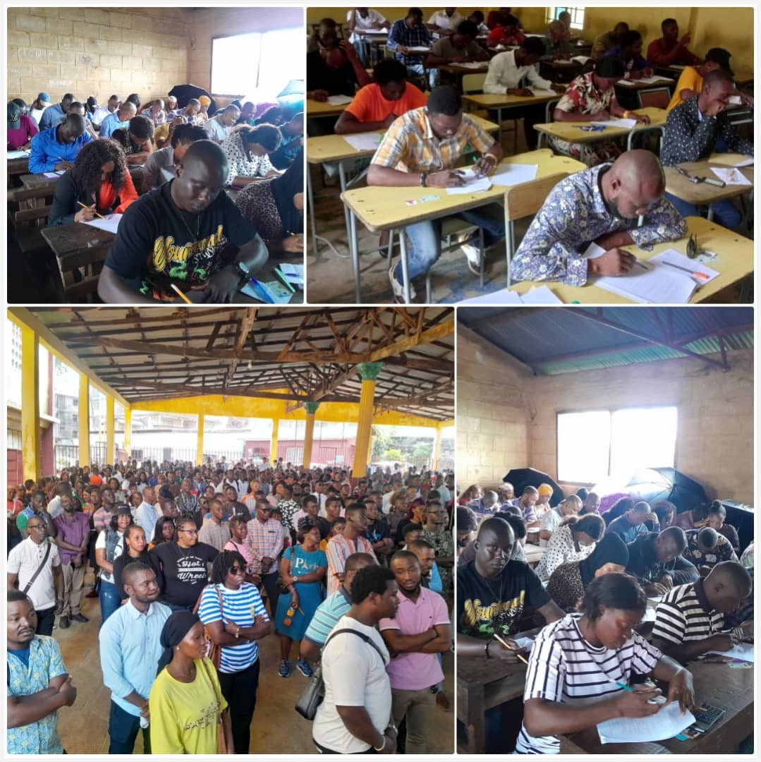 Clockwise: Cross Sections of Applicants at Kenema, Makeni, Bo and Freetown Examination Centres