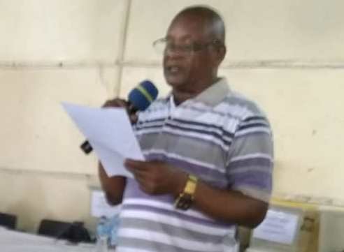 Outgoing president Alpha Amadu Bah delivering his maiden success speech