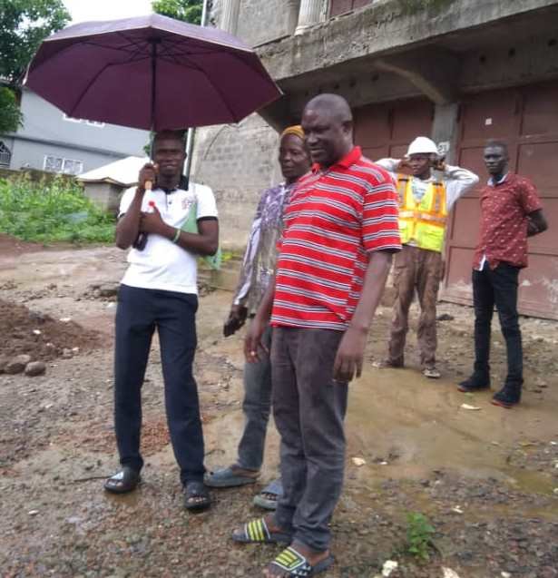 New York Community Chairman Lewis John together with other Stakeholders Inspecting Drainage Project