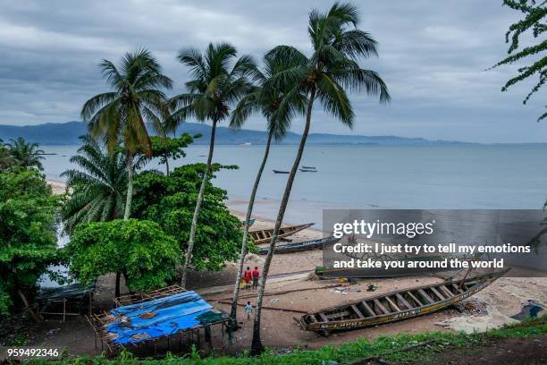 Yongoro, Sierra Leone – May 30, 2013: West Africa, the beaches of Yongoro in front of the capital of the Sierra Leone, Freetown